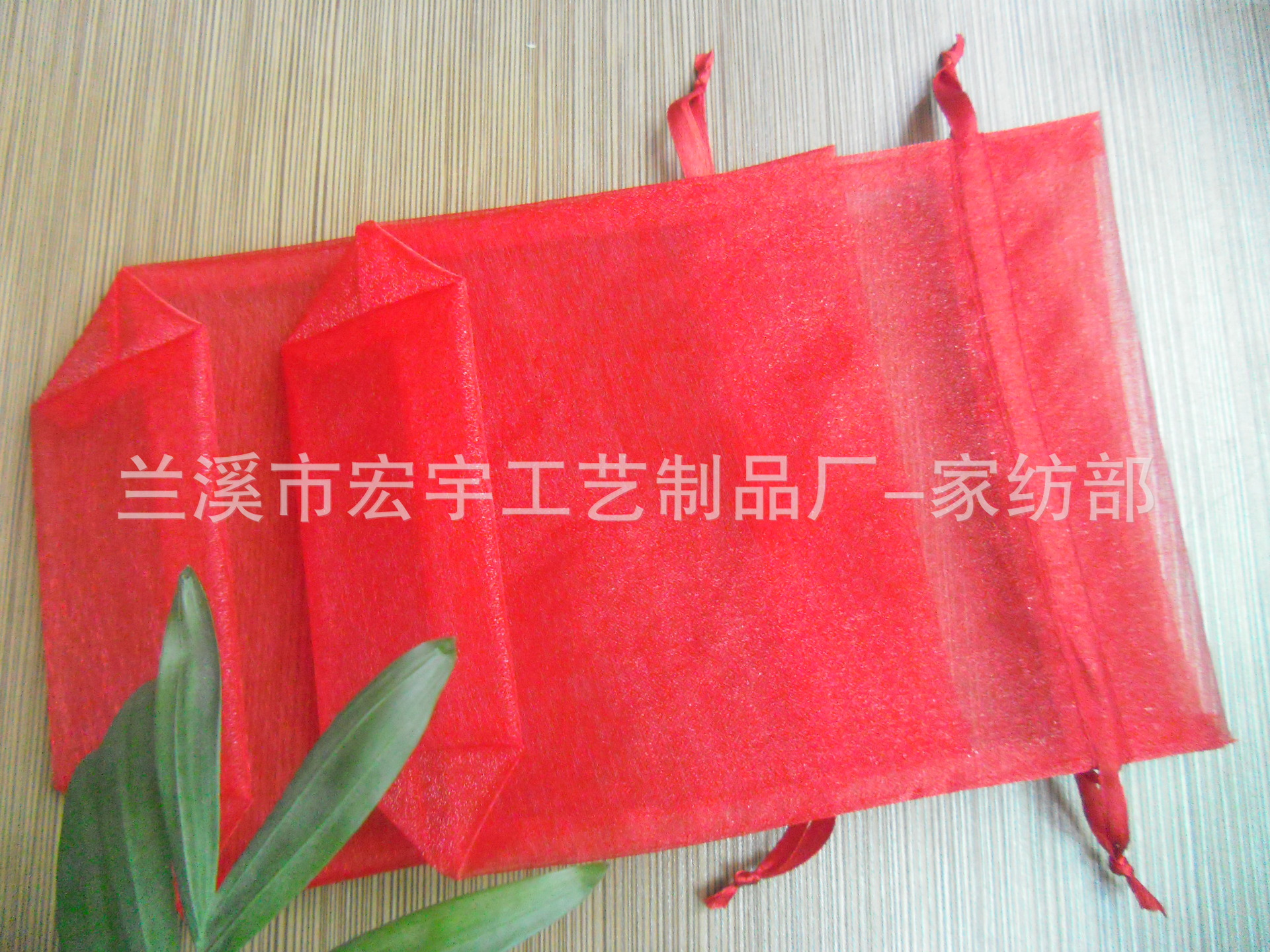 批量供應 大紅色高密度雪紗束口袋  尺寸可定制批發・進口・工廠・代買・代購