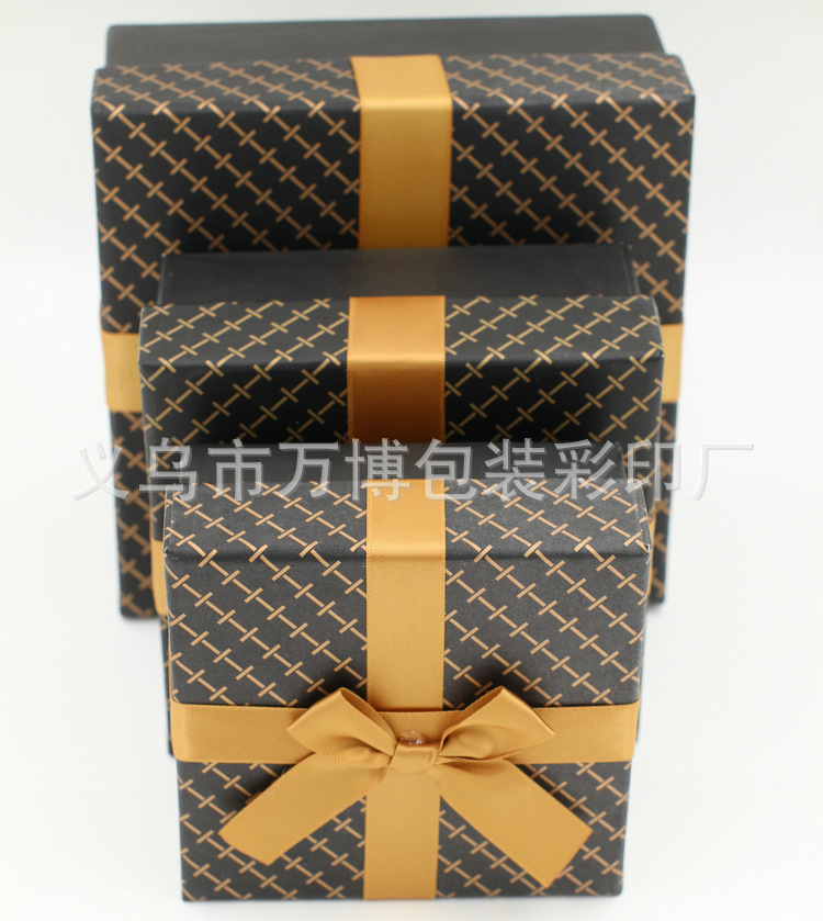韩国高档正方形黑色礼品盒 (4)