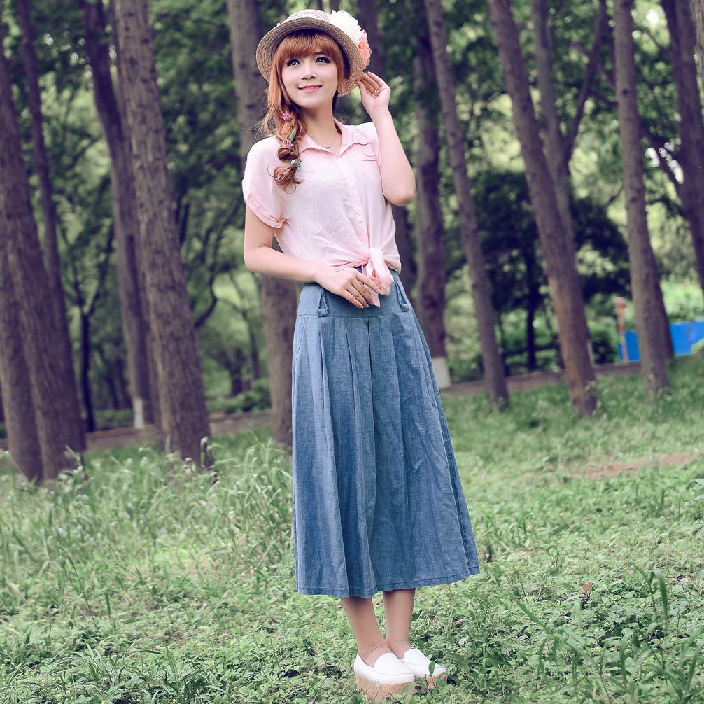 2014新款<em>棉麻</em>裙<em>半身长裙子</em>森女系裙高腰大码
