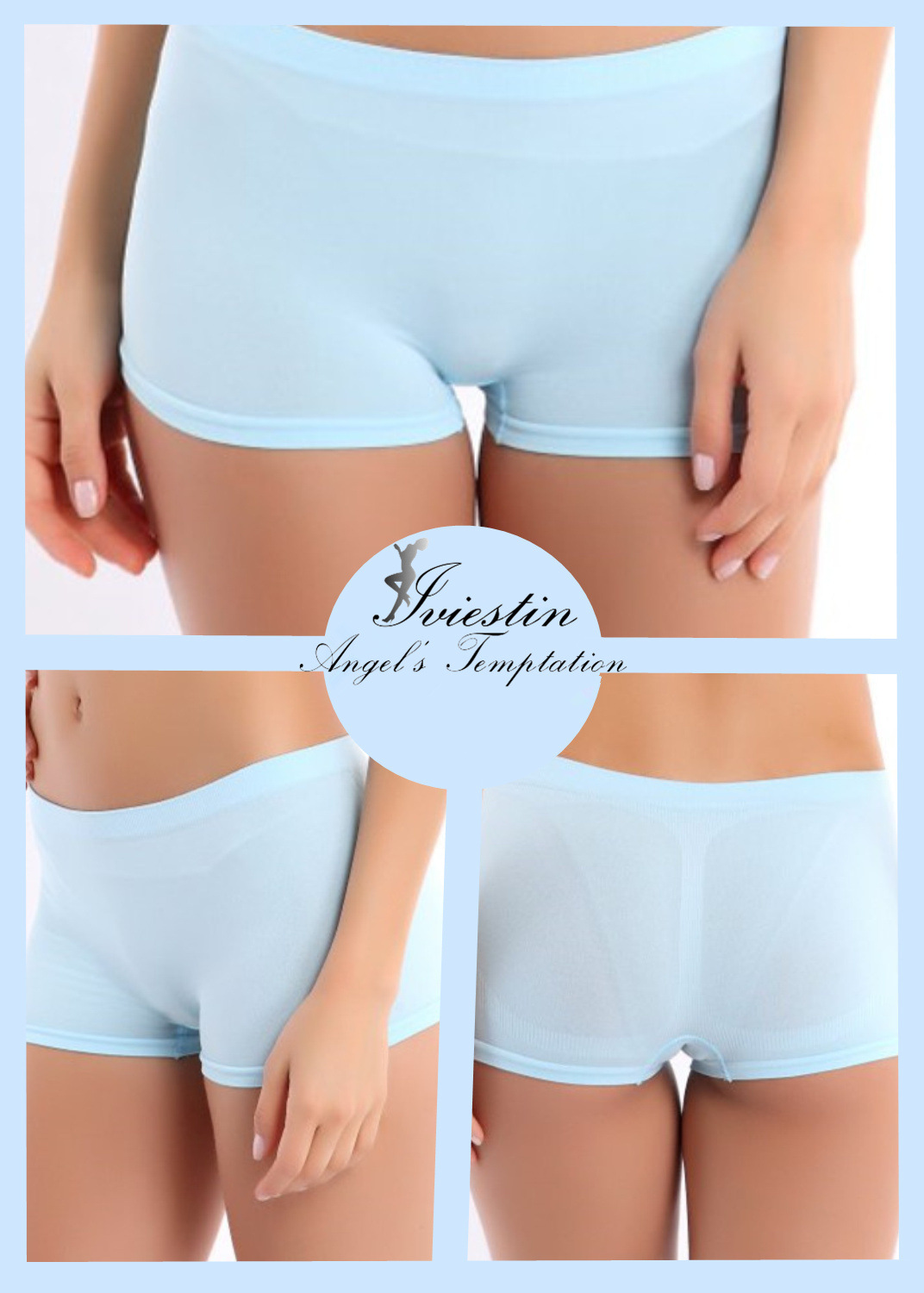 Women Seamless Basic Plain High Waist Yoga Tight Boxer Pants Briefs