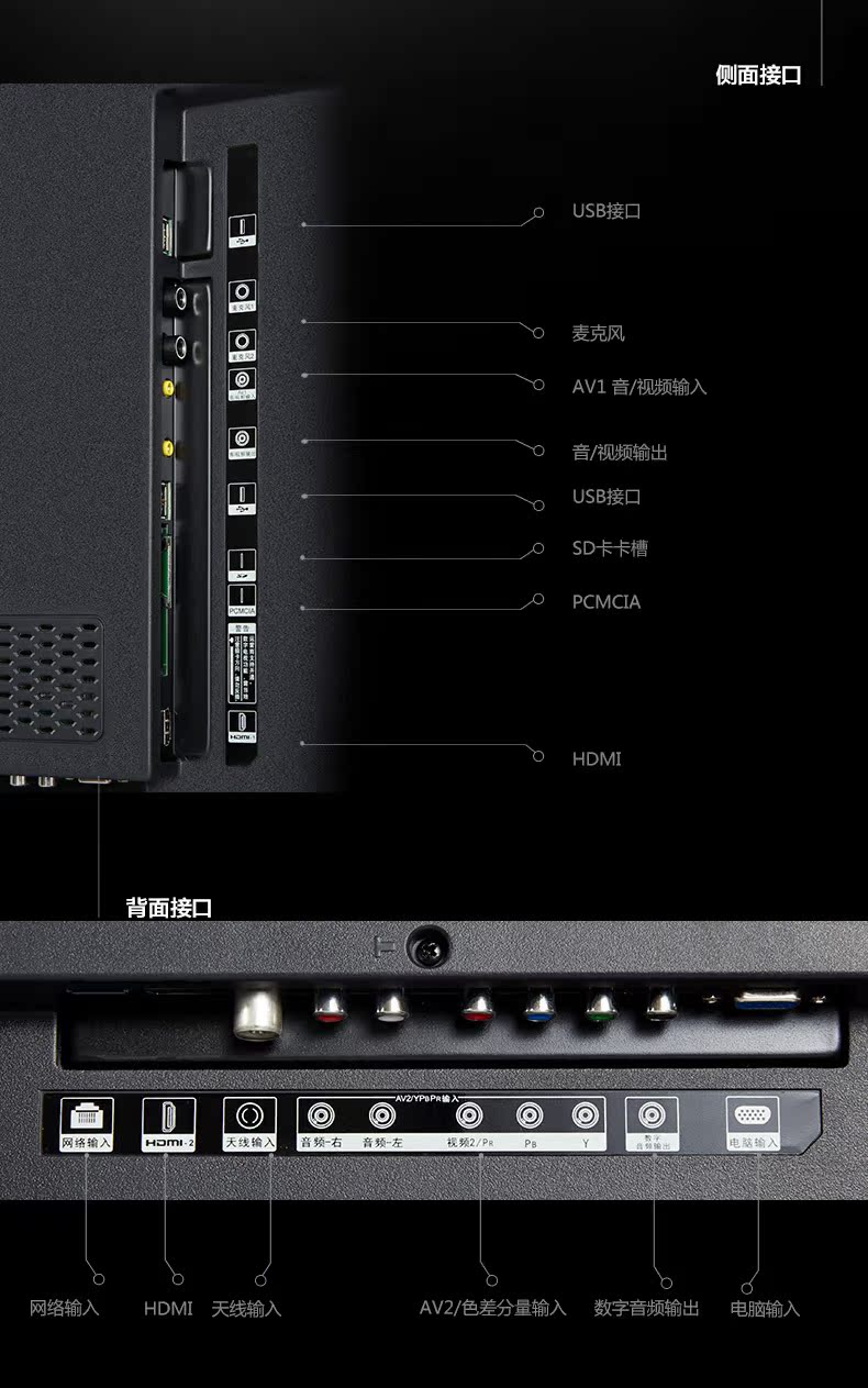 mp3,m4a,aac等, usb支持图片格式:jpeg,bmp,png等 纠错电视接口 hdmi