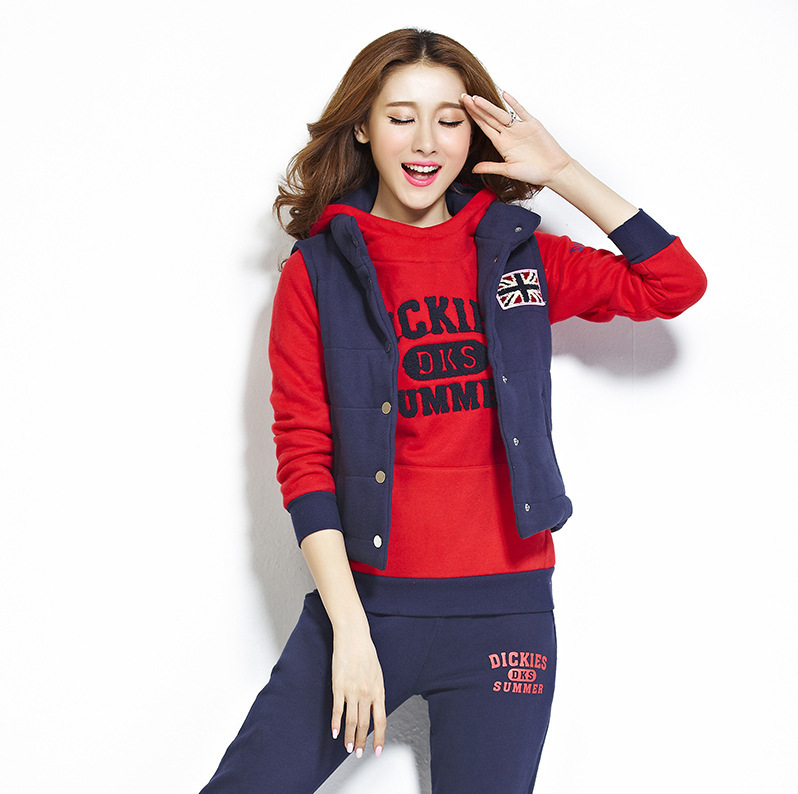 实拍 韩版女装秋冬装新款<em>卫衣三件套</em> 加厚<em>女式</em>