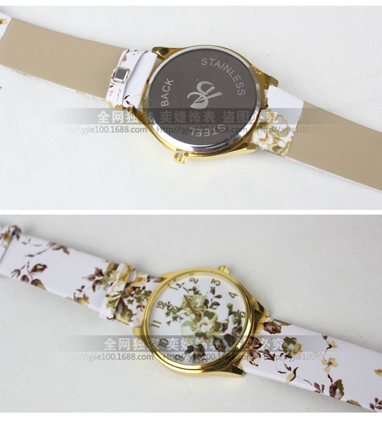 购表-新款花朵皮带<em>手表</em>韩版休闲<em>茶花女腕表</em>外