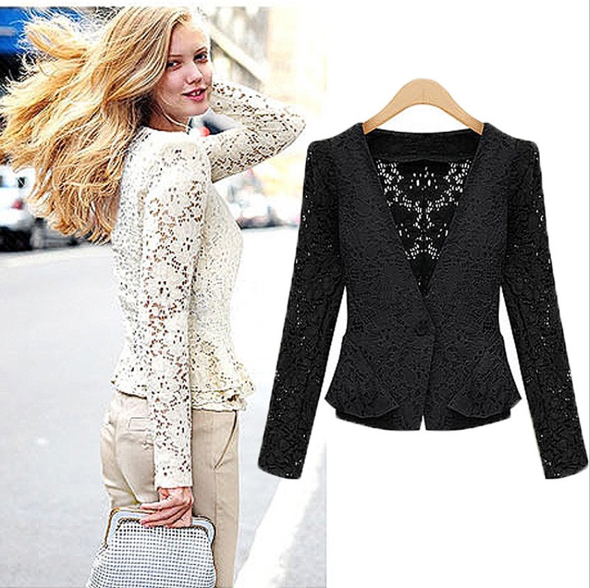 2014新款 蕾丝小<em>外套欧美开衫</em>短 图片_高清大