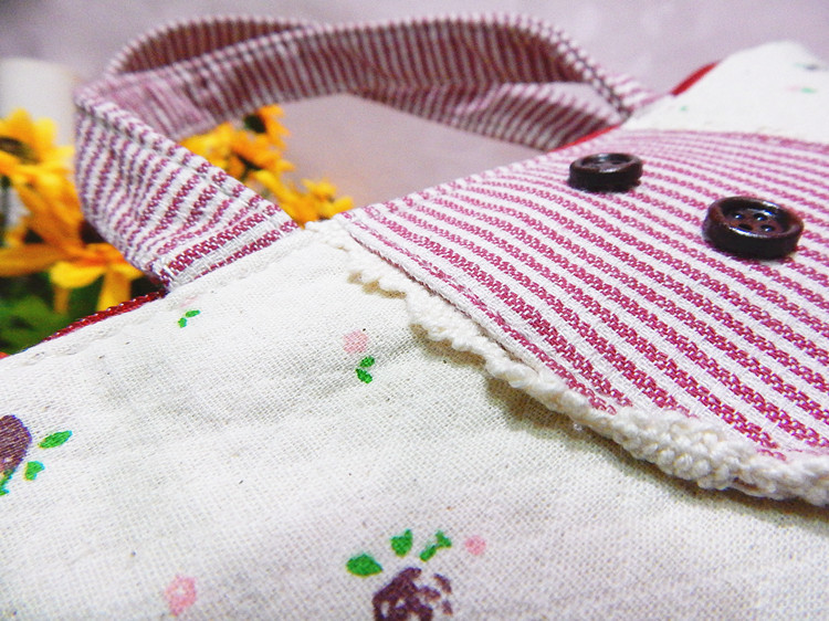 豎條紋花朵雙扣單拉手提斜挎包8