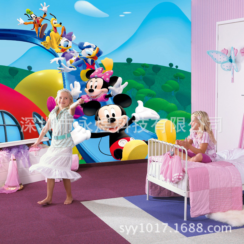 尼乐园卡通大型壁画 儿童房卧室最流行壁纸图