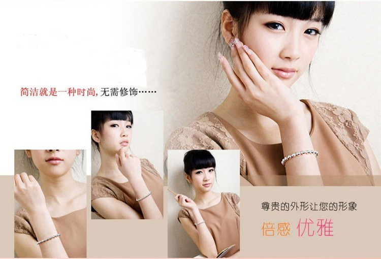 批发采购手饰-925纯银6MM镀银<em>佛珠</em>手链<em>女生</em>