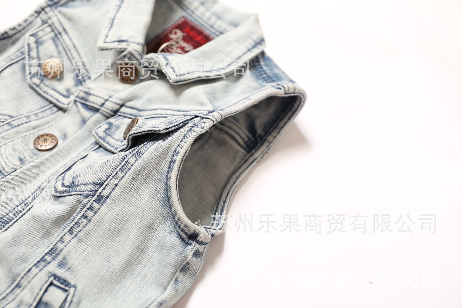 童<em>马甲</em>-外贸童装 <em>猫</em>抓水洗<em>白</em>儿童牛仔<em>马甲</em>背心