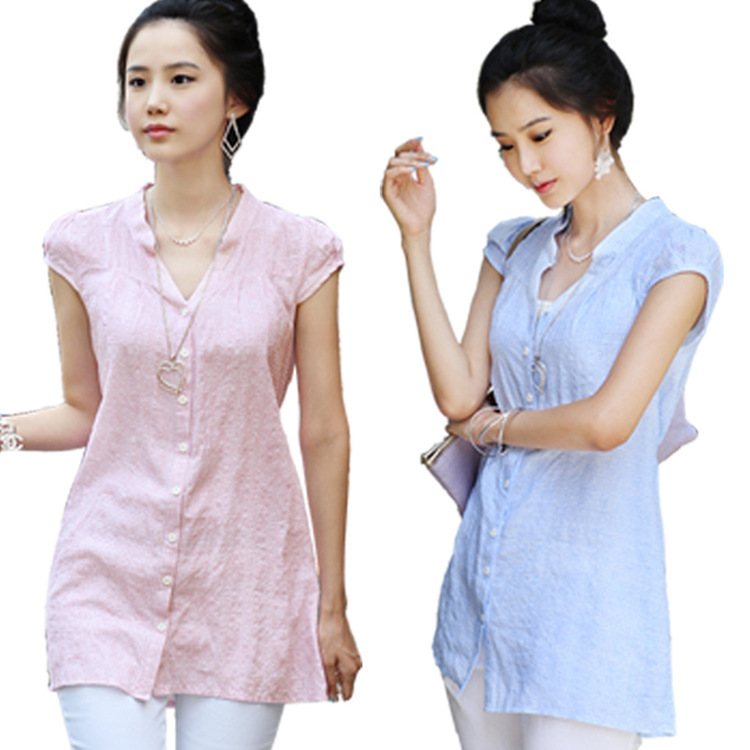 2013夏款韩版女装棉麻小格子无袖短袖女式衬