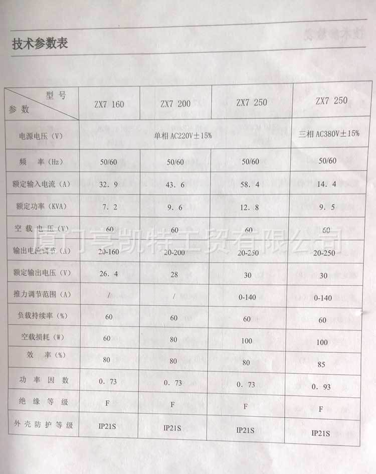 氩弧手工两用电焊机 zx7-250d(g