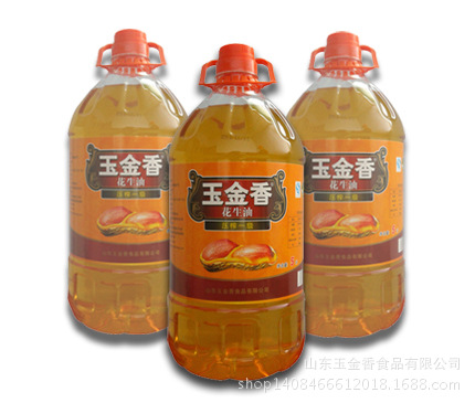 食用油/植物油/山東純正花生油/玉金香壓榨一級花生油4L特惠搶購