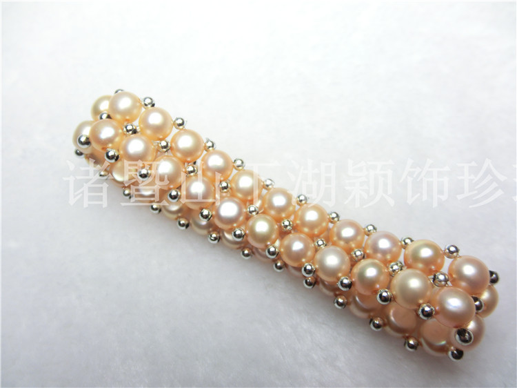 珍珠手链 手链批发 双排5-6mm扁圆强光无瑕疵珍珠手链 弹力手链图片_9