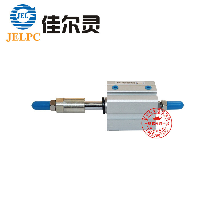 从活塞一侧供气聚能产生气压,气压推动活塞产生推力伸出,靠弹簧或自重