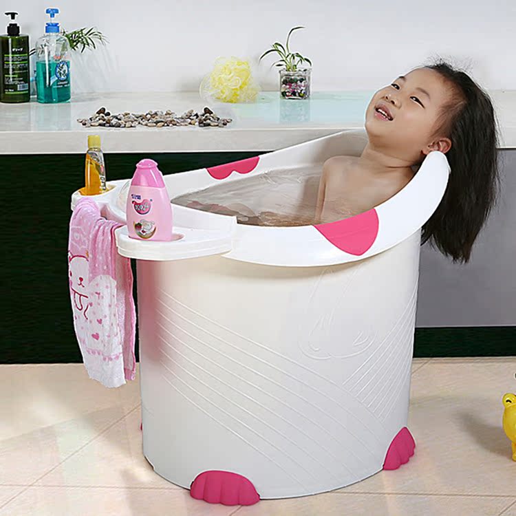 加厚塑料超大号婴儿洗浴桶 排水可式坐儿童泡澡桶 防滑宝宝洗澡桶