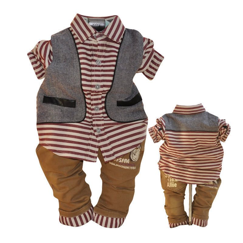 童套装-2014 <em>宝宝</em>时尚<em>英伦风</em>夹<em>马甲</em>两件套 春