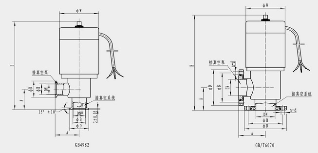 电磁真空带充气阀 ddc-jq-b型充气阀 泓科真空阀门