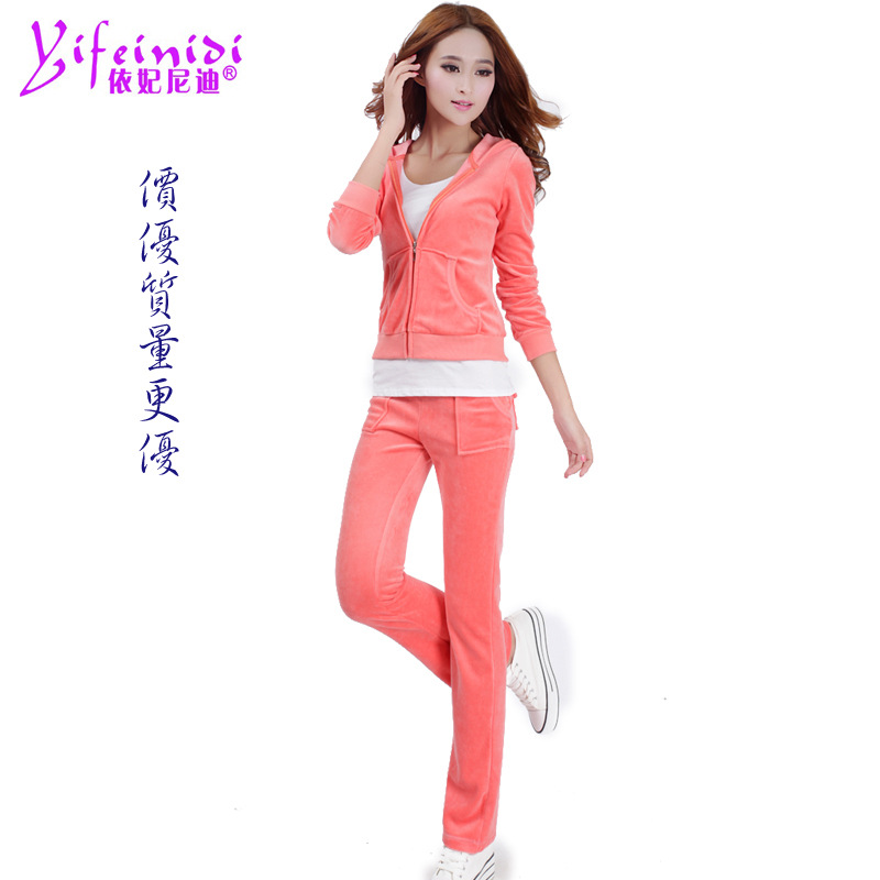 天鹅绒运动<em>套装女</em> 金丝绒<em>卫衣套装</em>休闲运动服