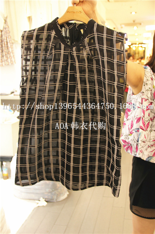 2014夏季新款*<em>AoA</em>*韩衣东大门代购<em>女装</em>透明格