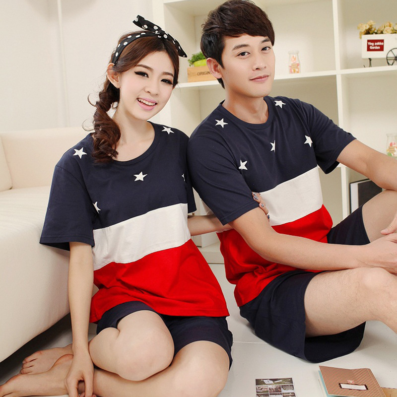 <em>批发</em>新款夏季男女士短袖<em>睡衣</em> <em>男孩</em>女孩可爱情