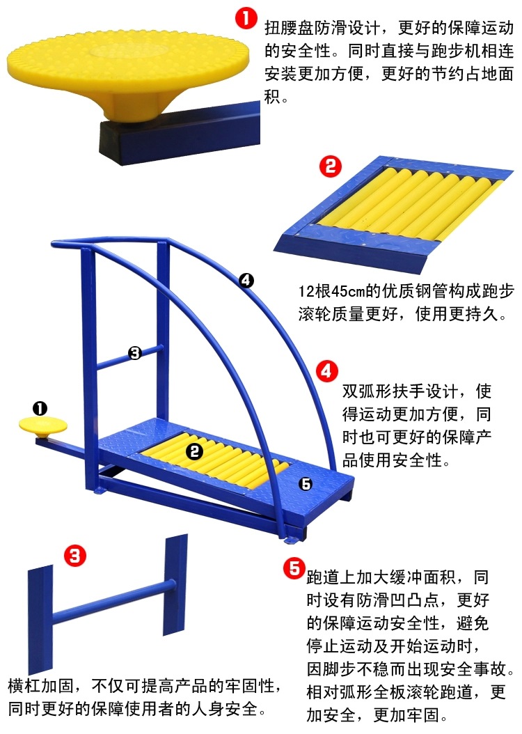 yfa024健身体育器材户外健身器材体育用品跑步扭腰组合