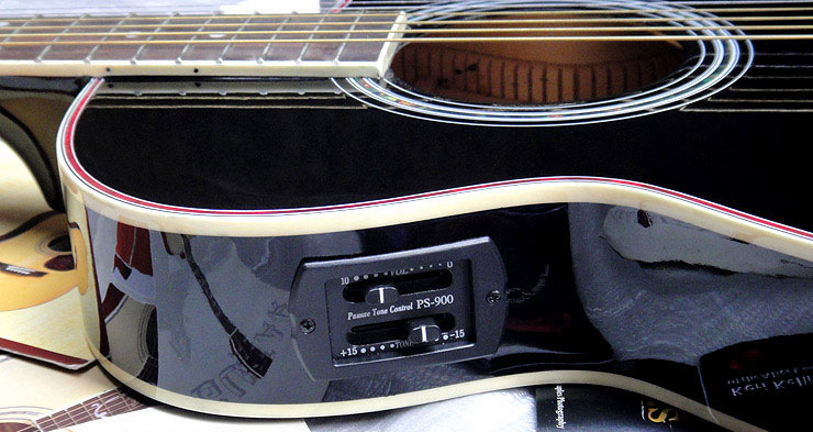 【PS-900超薄吉他2段拾音器 2段均衡调节 木吉