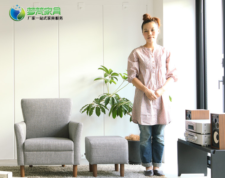 【梦梵】厂家直销 单人位沙发 高档布艺沙发 小户型沙发 一件代发
