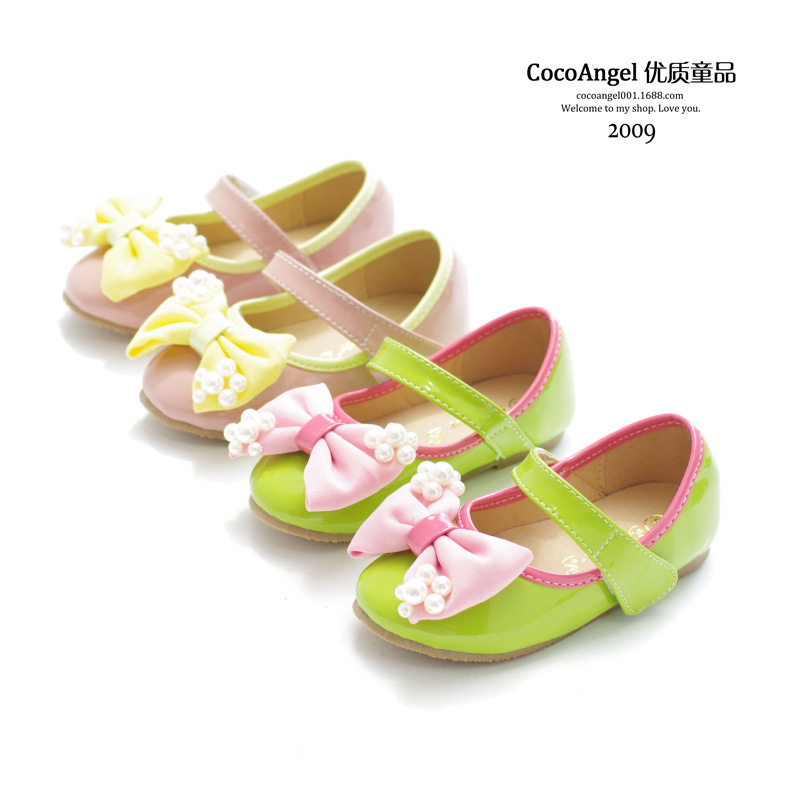 2014秋款 儿童公主鞋 女童亮漆皮款韩式蝴蝶结皮鞋单鞋 四季鞋