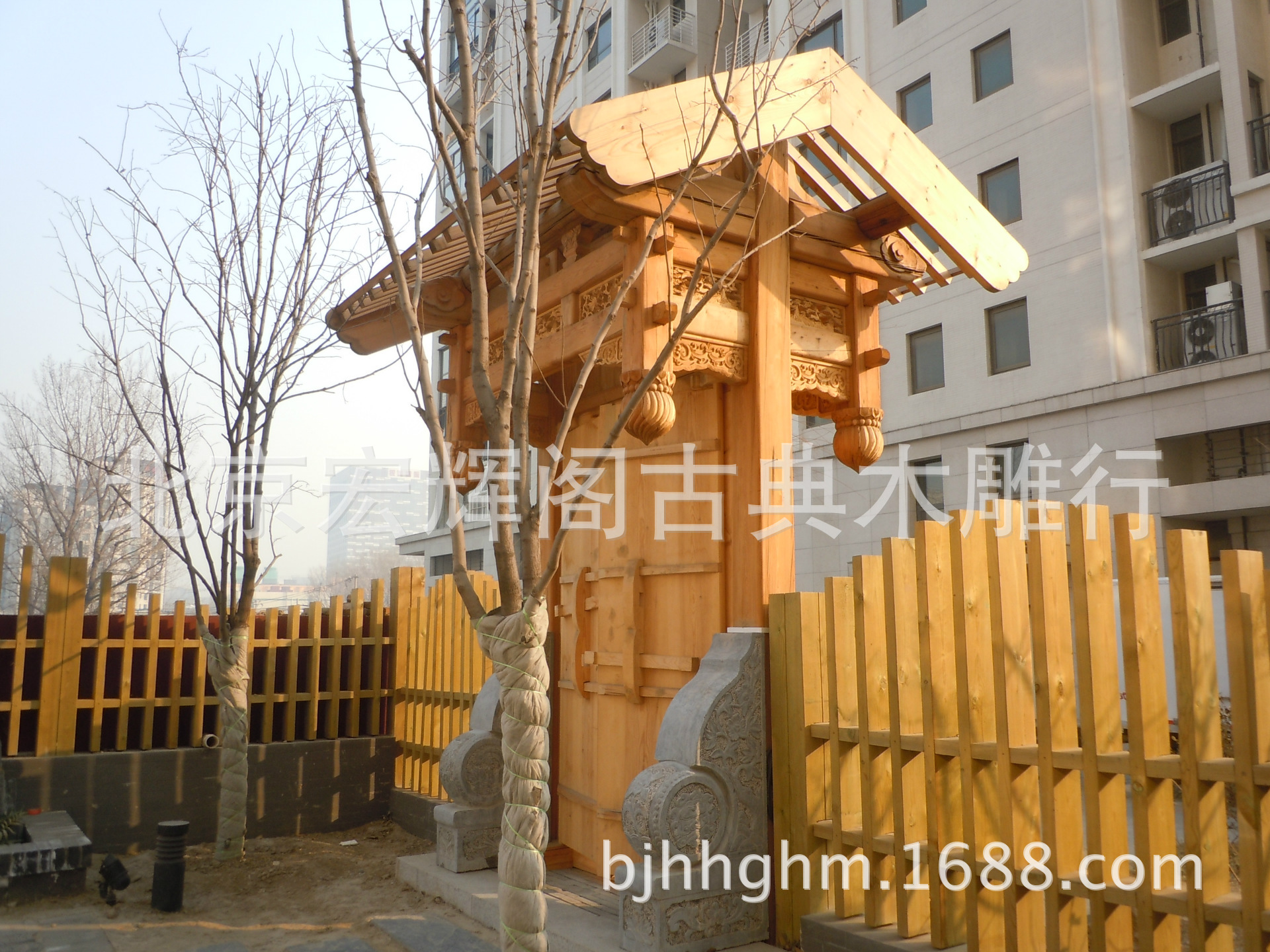 供应宏辉古建门楼仿古垂花门头古建木作北京专业古建制作厂