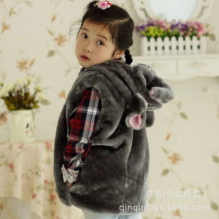 童<em>马甲</em>、背心-<em>卡通</em>大象<em>帽子</em>连体<em>马甲</em> 大象<em>儿童</em>