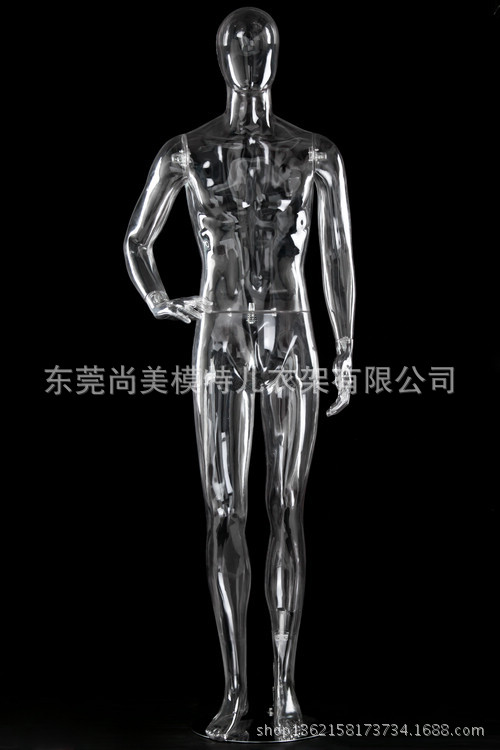 东莞工厂生产批发塑料模特pc透明吊悬挂女半身道具服装展示架