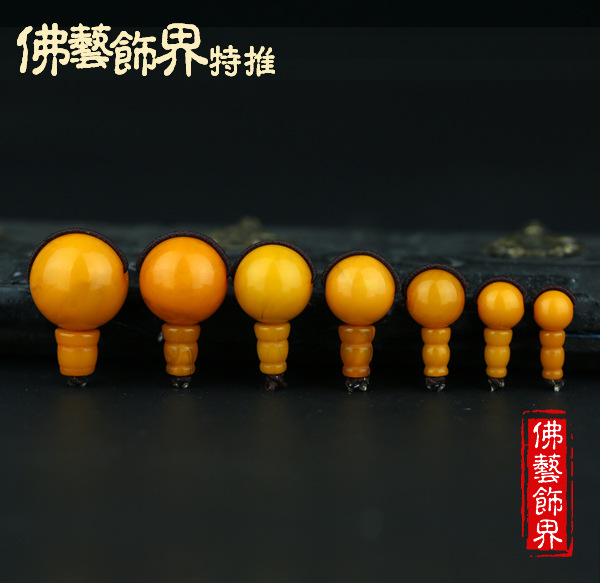 【秒杀】树脂合成圆形蜜蜡佛头三通diy佛珠菩提配饰配件采购批发