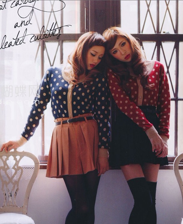 现货-<em>2014</em>最<em>新款</em>春装日系昕薇vivi同款 圆点图