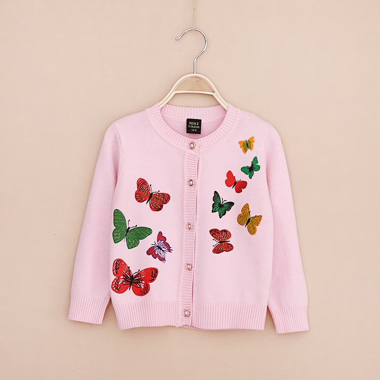 2014<em>春秋</em>款 韩版<em>女童</em>蝴蝶结款<em>毛衣开衫</em> 童装批