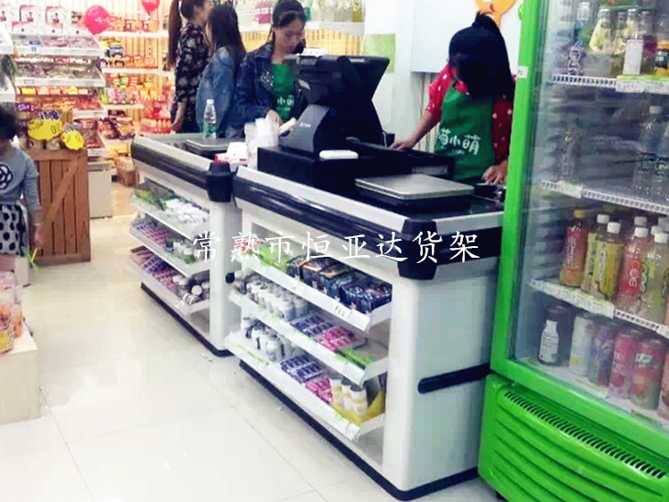 超市零食店便利店收银台 可放口香糖等 常熟厂家不锈钢台面收款台