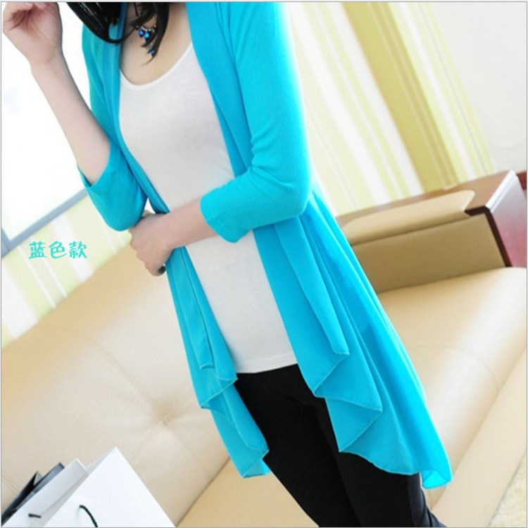 2014夏装新款<em>女装</em> 防晒衣七分袖透明<em>外搭开衫</em>