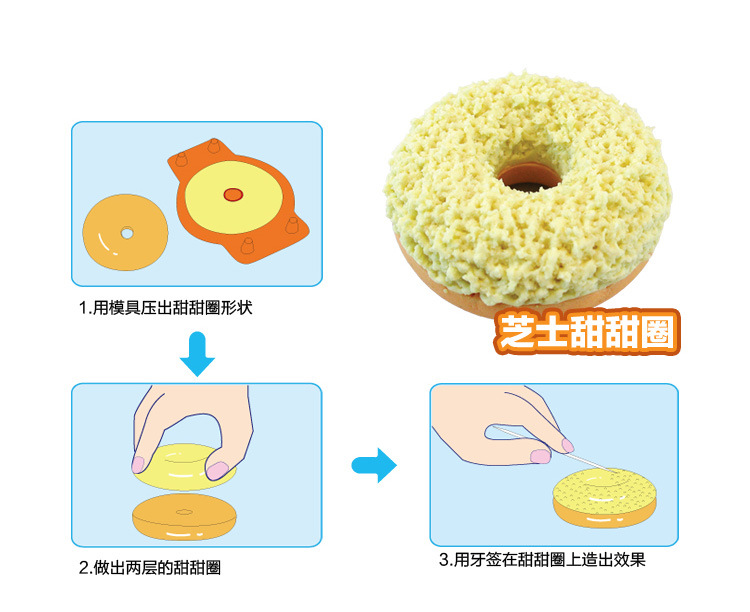 多多乐彩泥美食系列50163甜甜圈橡皮泥套装3d超轻太空泥组合套装