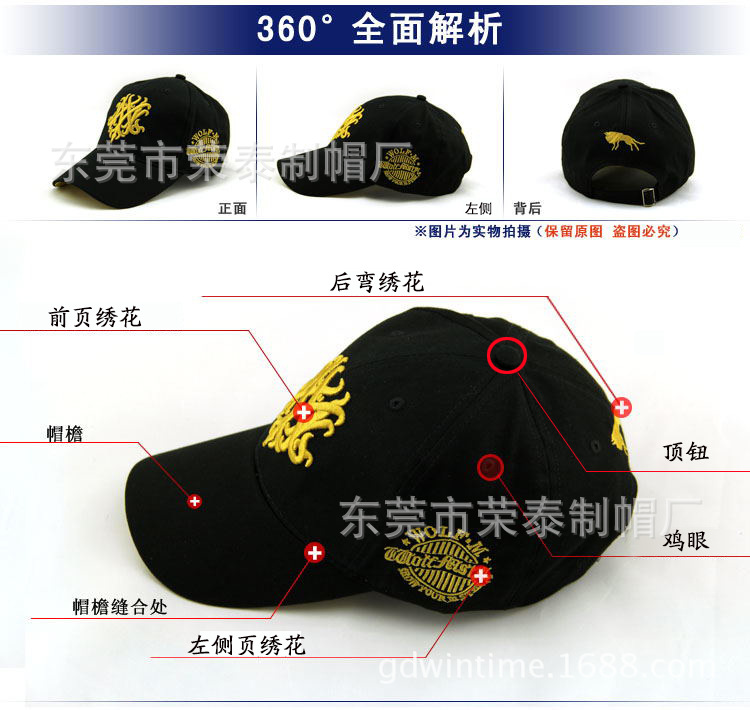 春夏秋季帽子F1保时捷车牌赛车帽棒球帽男女防晒遮阳鸭舌帽太陽帽360剖析图