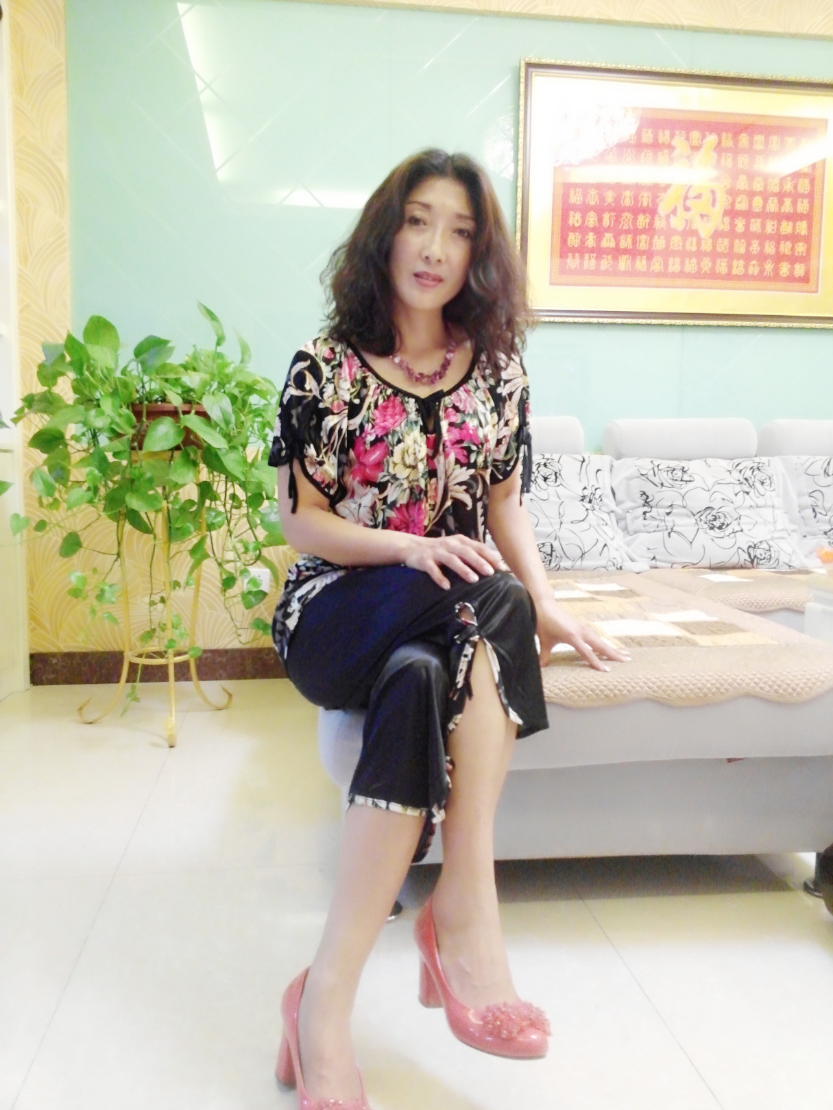 <em>睡衣</em>、家居服-韩国原版<em>冰丝</em>印花两件套<em>睡衣</em> 中