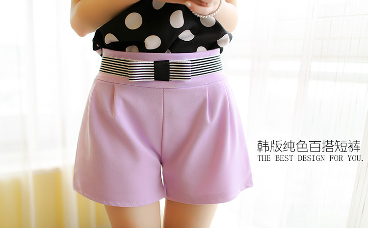 2014夏季新款百搭韩版<em>糖果</em>色宽松大码<em>高腰短</em>