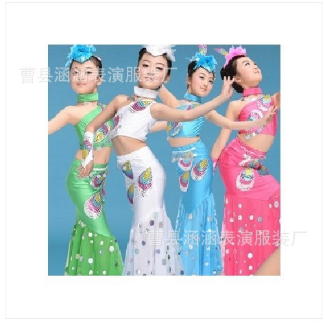 新款六一<em>儿童舞蹈</em>服女傣族舞蹈<em>裙装</em>幼儿傣族舞