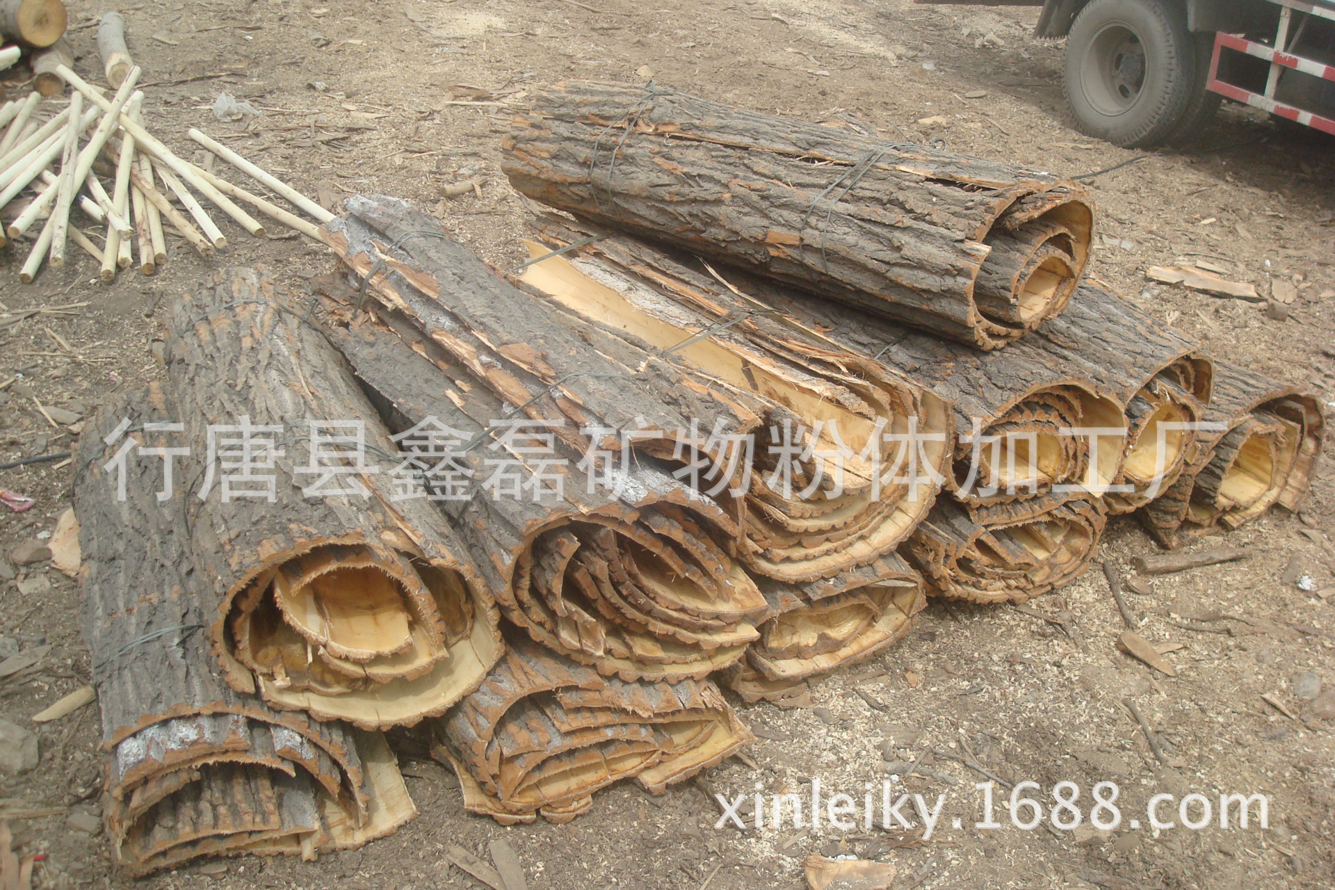 供应造景用真树皮整装杨树皮仿真柱子用树皮