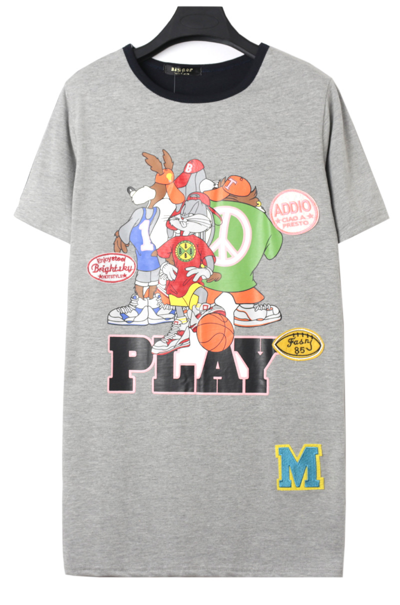 批发采购女式T恤-欧美风 兔八哥足球印花图案