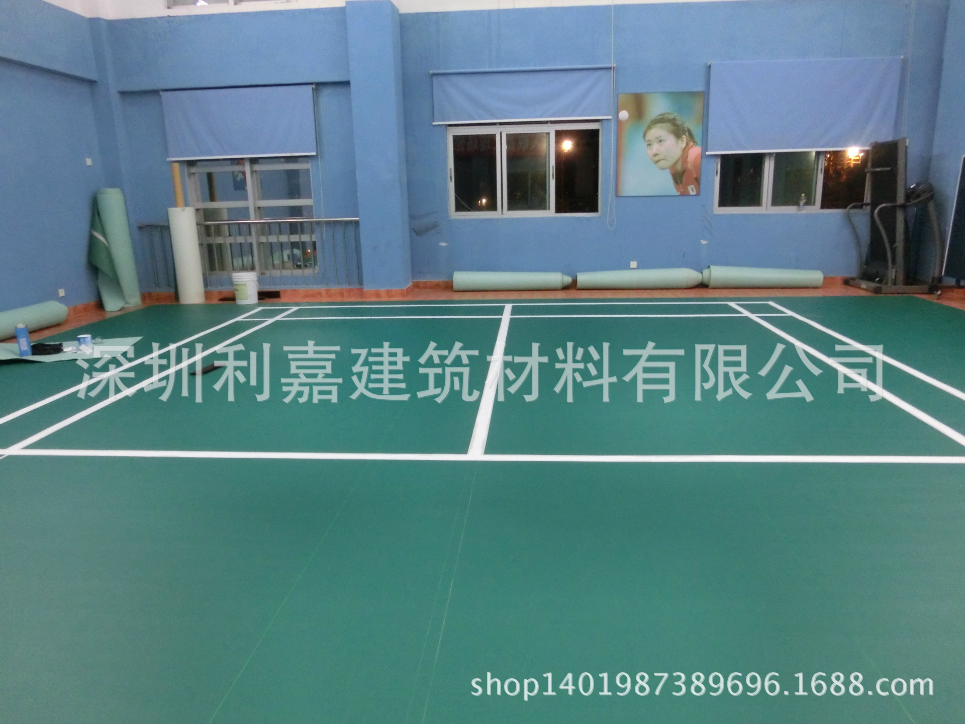 羽毛球耐磨弹性地胶