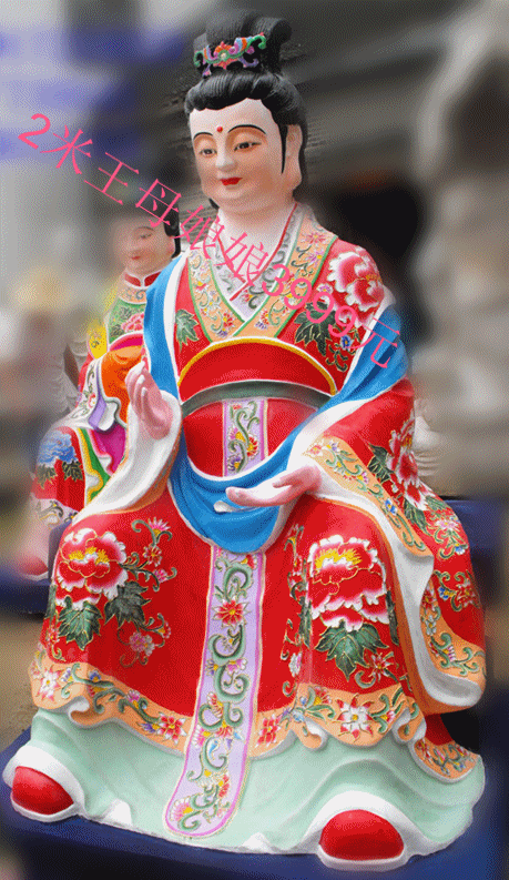供应彩绘王母娘娘 贴金西王母娘娘 河南南阳厂家直供玉帝玻璃钢材质