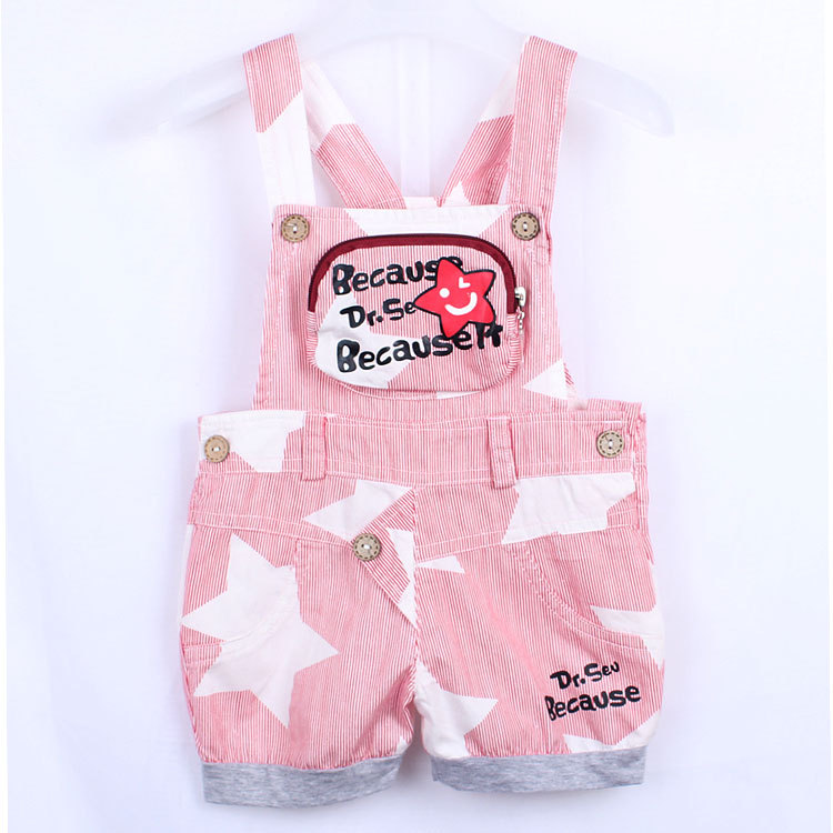 外贸童装韩版<em>儿童背带裤</em>男童<em>短裤</em> 五分裤纯棉