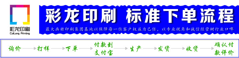 彩龍印刷標準下單流程 詢價 打樣 下單 付款到支付寶 生產