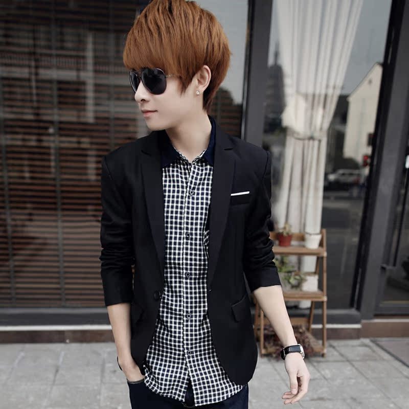 2014春秋休闲西服套装男韩版修身职业西服套