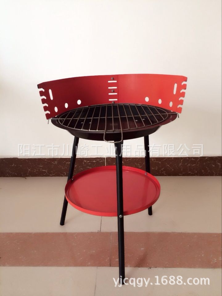厂家直销/不锈钢折叠型家里户外炭烧小型烤炉BBQ/半围搁板迷你炉