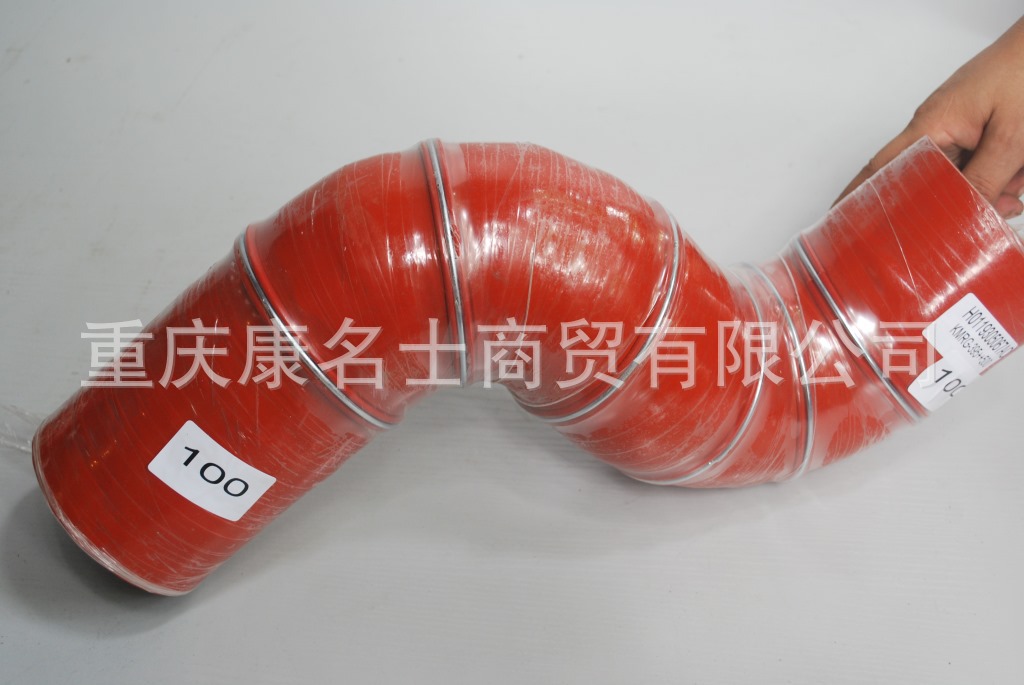 新疆硅胶管KMRG-395++500-欧曼胶管H0119305067AO-内径100X硅胶散热管,红色钢丝6凸缘6Z字内径100XL520XL420XH340XH340-5