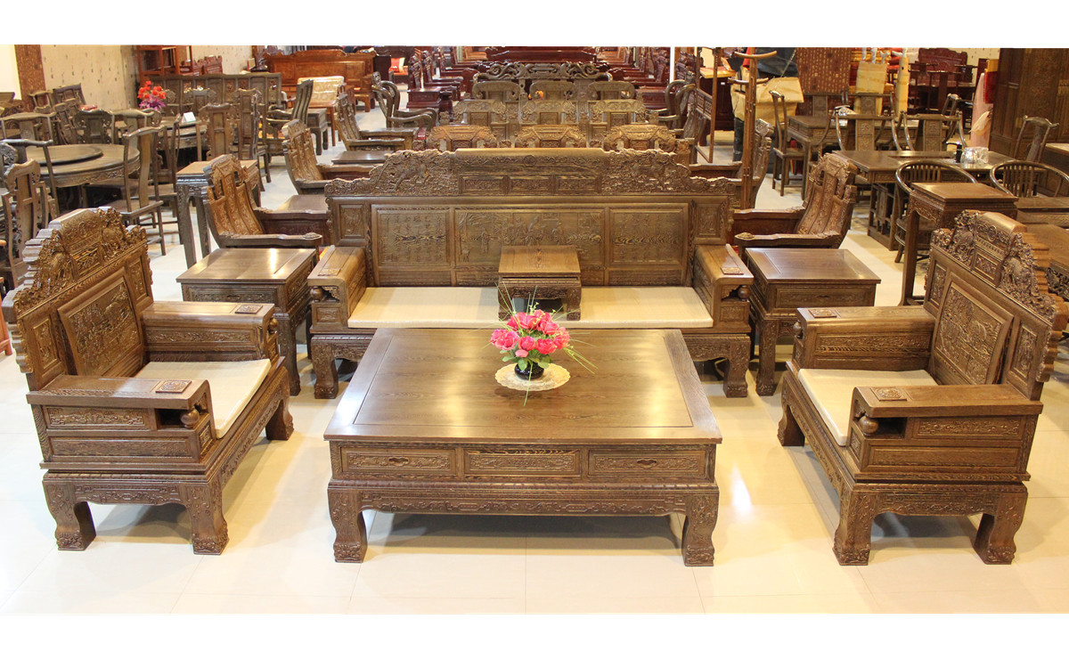 鸡翅木大款三国沙发红木中式沙发实木客厅组合